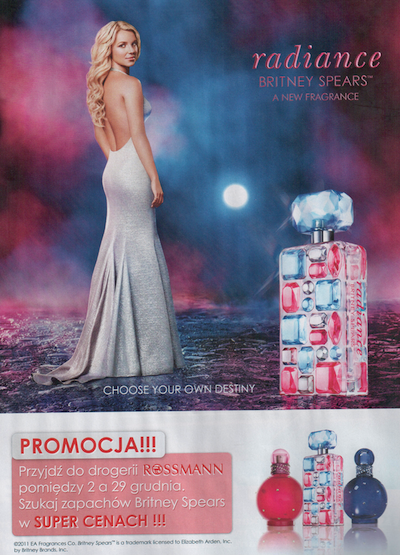 Perfumy Britney Spears Radiance plakat reklamowy Rossman