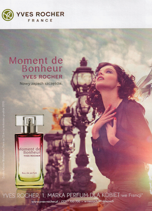 perfumy Yves Rocher Monent de Bonheur plakat reklamowy