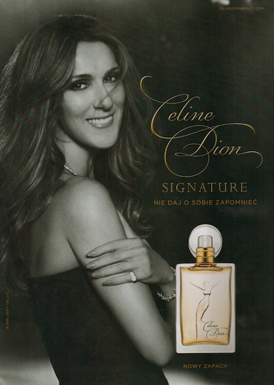 Plakat rekalmowy Perfum Celine Dion Signature plakat reklamowy