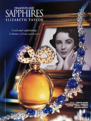 Top 10 największych marek perfum Elizabeth Taylor Diamonds and Sapphires reklama