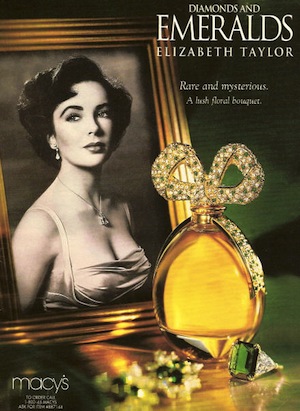 Top 10 największych marek perfum gwiazd Elizabeth Taylor Diamonds and Emeralds reklama