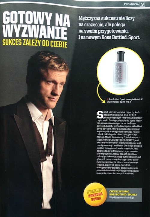 Promocja perfum Hugo Boss Bottled Sport Jakub Błaszczykowski Men's Health