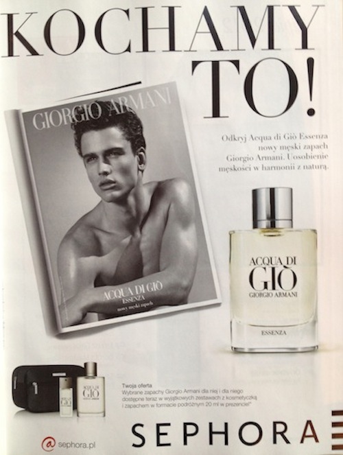 Reklamy perfum w polskiej prasie Giorgio Armani Aqua Di Gio Essenza Sephora