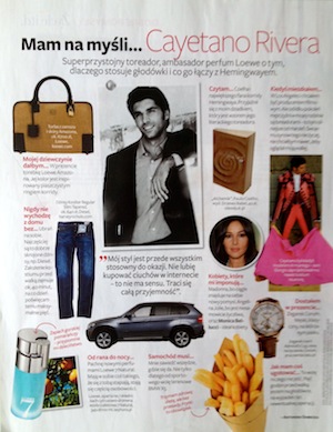 Ulubione perfumy gwiazd Cayetoano Rivera Instyle wrzesień 2012