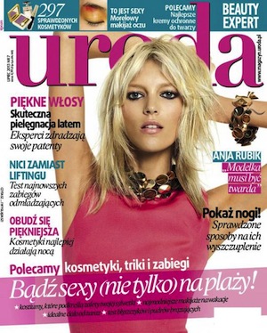 Anja Rubik na okładce magazynu Uroda - lipiec 2013