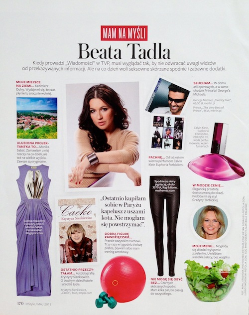 Ulubione perfumy Beaty Tadli - InStyle, maj 2013